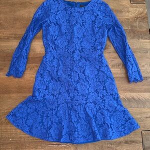 J. Crew Vibrant Cobalt Blue Lace Kids Dress